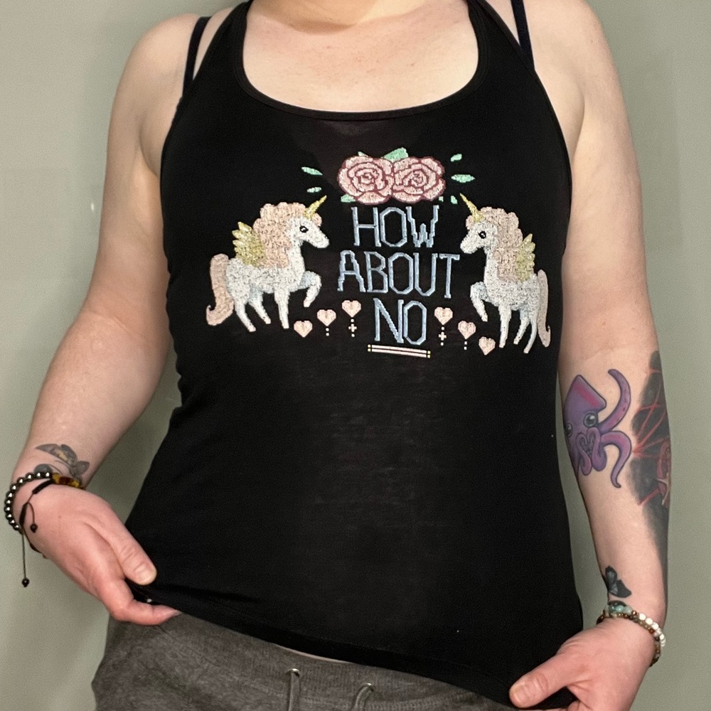 “How about NO” unicorn tank top - Picture 2 of 3